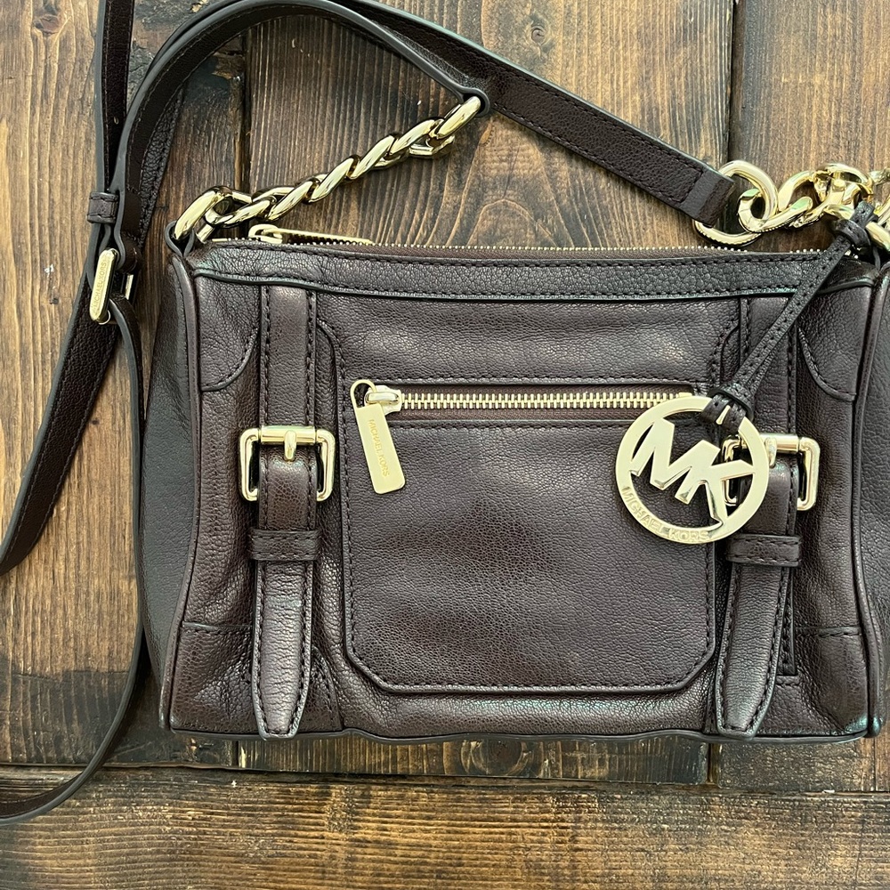 Michael Kors Brown Leather Crossbody Bag